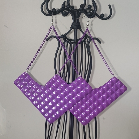 Jewelry - Purple Metal Earrings